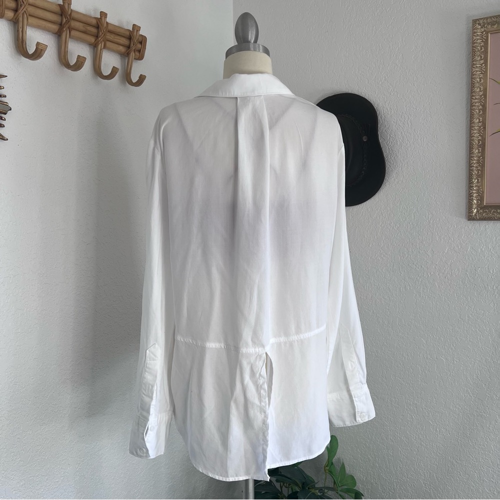 Cloth And Stone White Button Down Split Back Size… - image 3